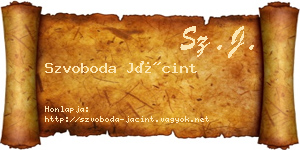 Szvoboda Jácint névjegykártya
